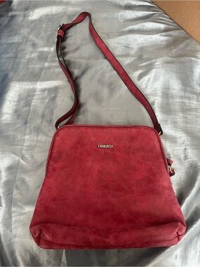 Red Leather Crossbody Shoulder Bag